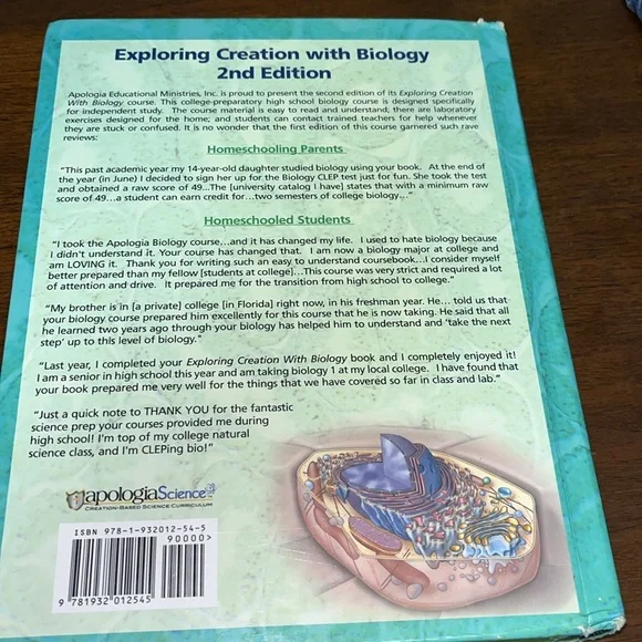 *Apologia Exploring Creation Biology 2nd Edition *Student Text*Solutions & Tests - Picture 2 of 9